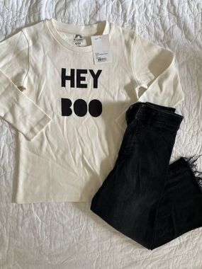 Girls Halloween Outfit, size 6-7 - Hey Boo